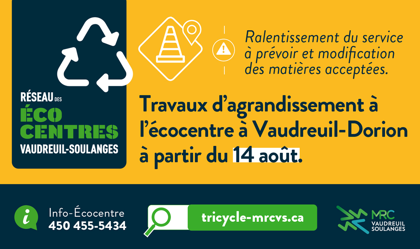 Travaux d’agrandissement à l’écocentre situé à Vaudreuil-Dorion