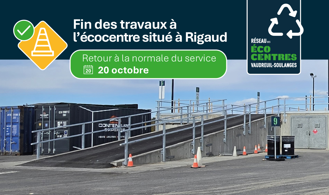 Fin des travaux de réfection à l’écocentre situé à Rigaud